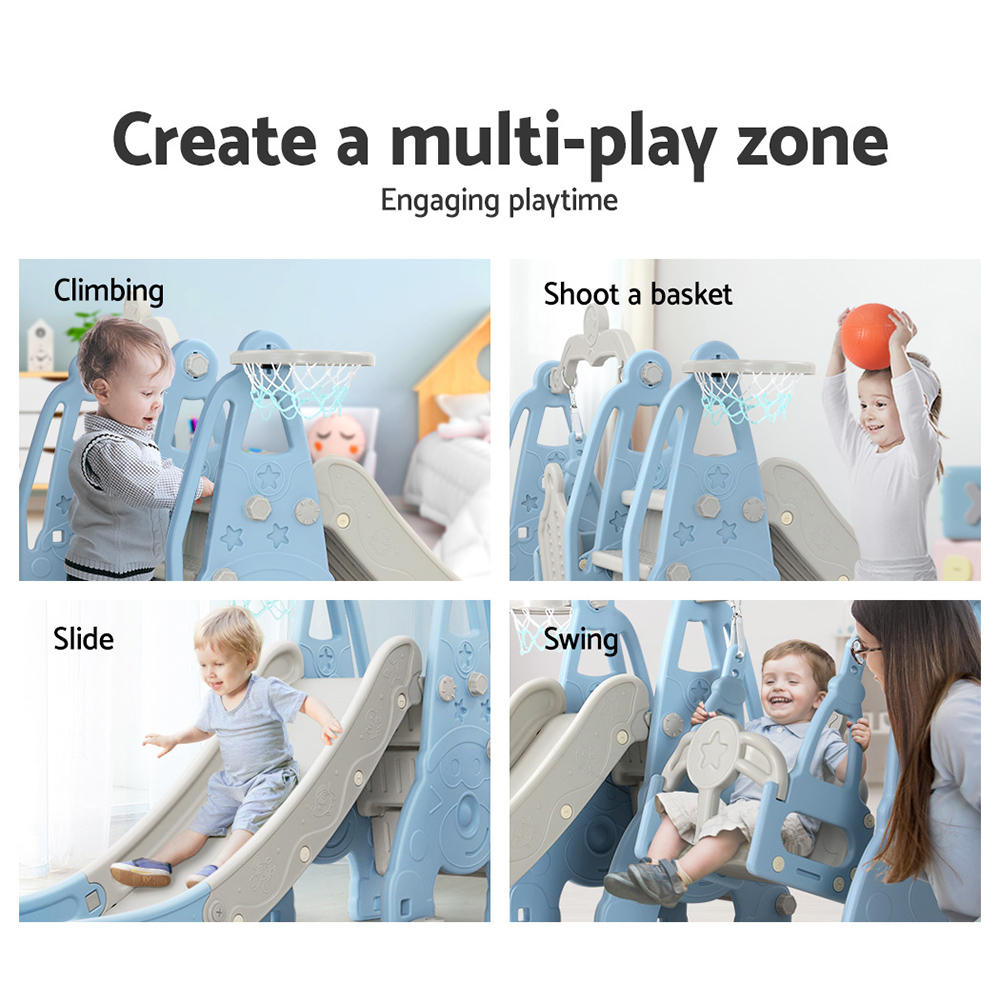 Keezi Kids 170cm Slide Swing Set with Basketball Hoop view 5