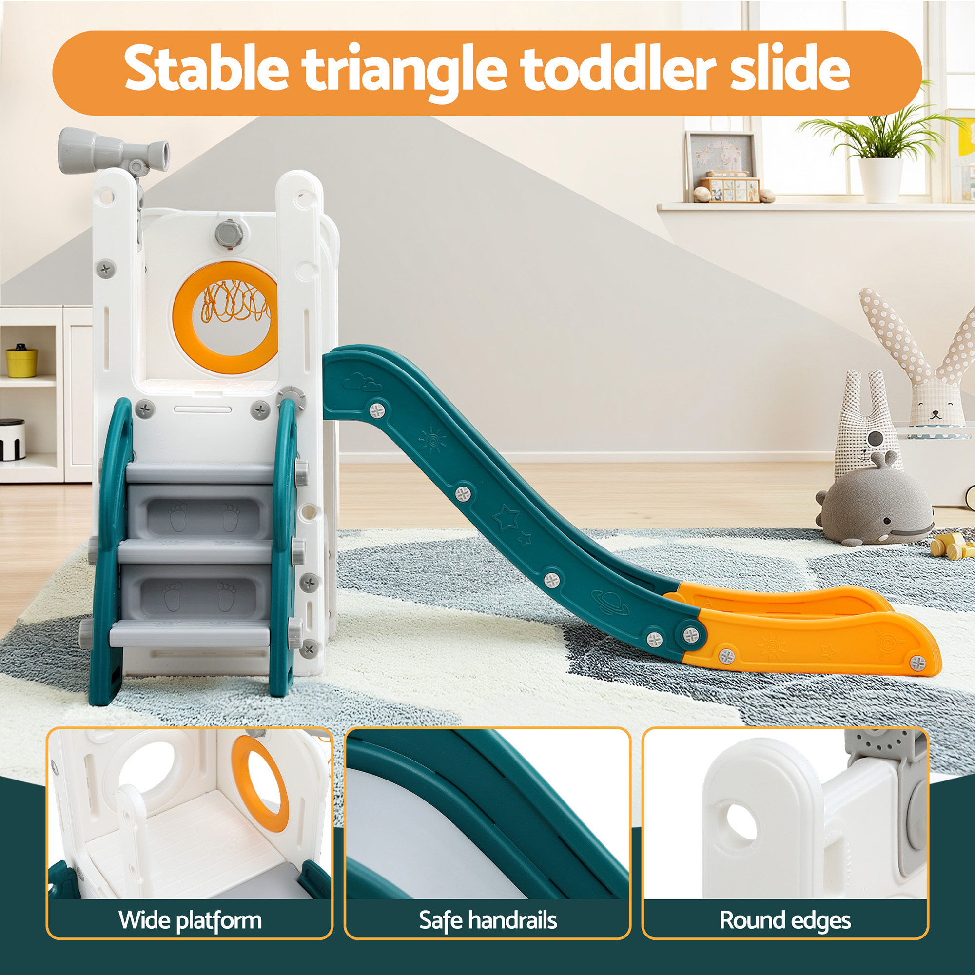 Keezi Kids Slide Set with Telescope and Hidden Storage view 4