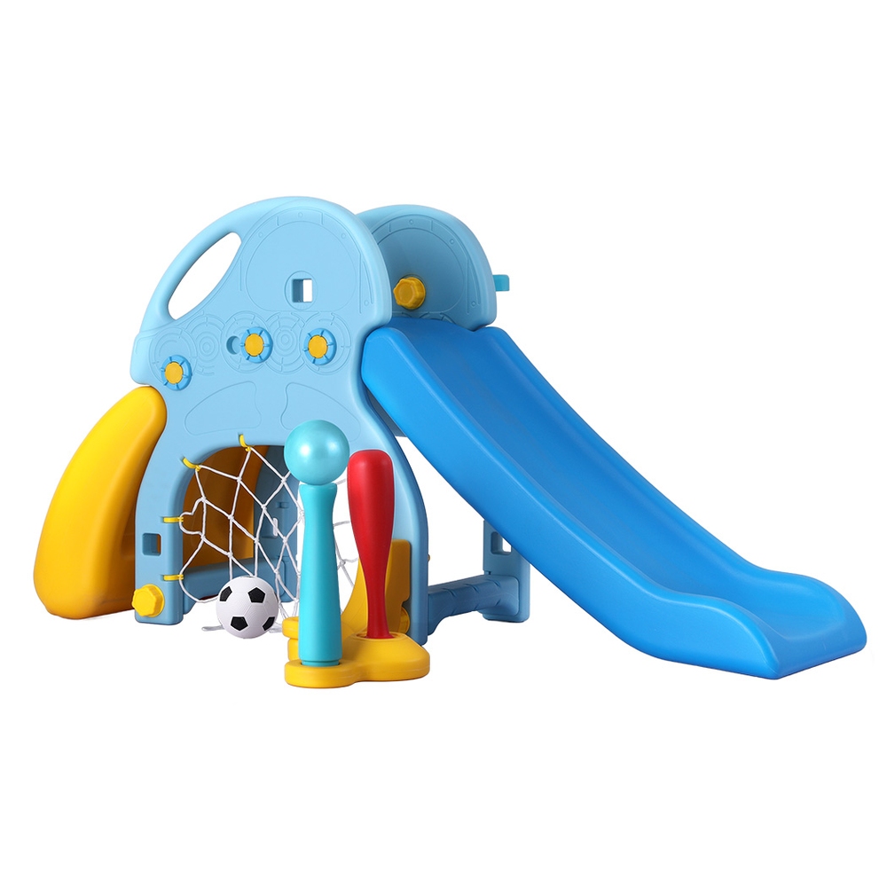 Keezi Kids 5-in-1 Slide Set with Basketball Hoop