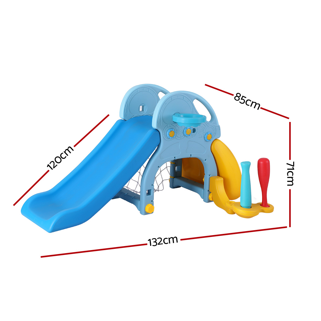 Keezi Kids 5-in-1 Slide Set with Basketball Hoop view 2
