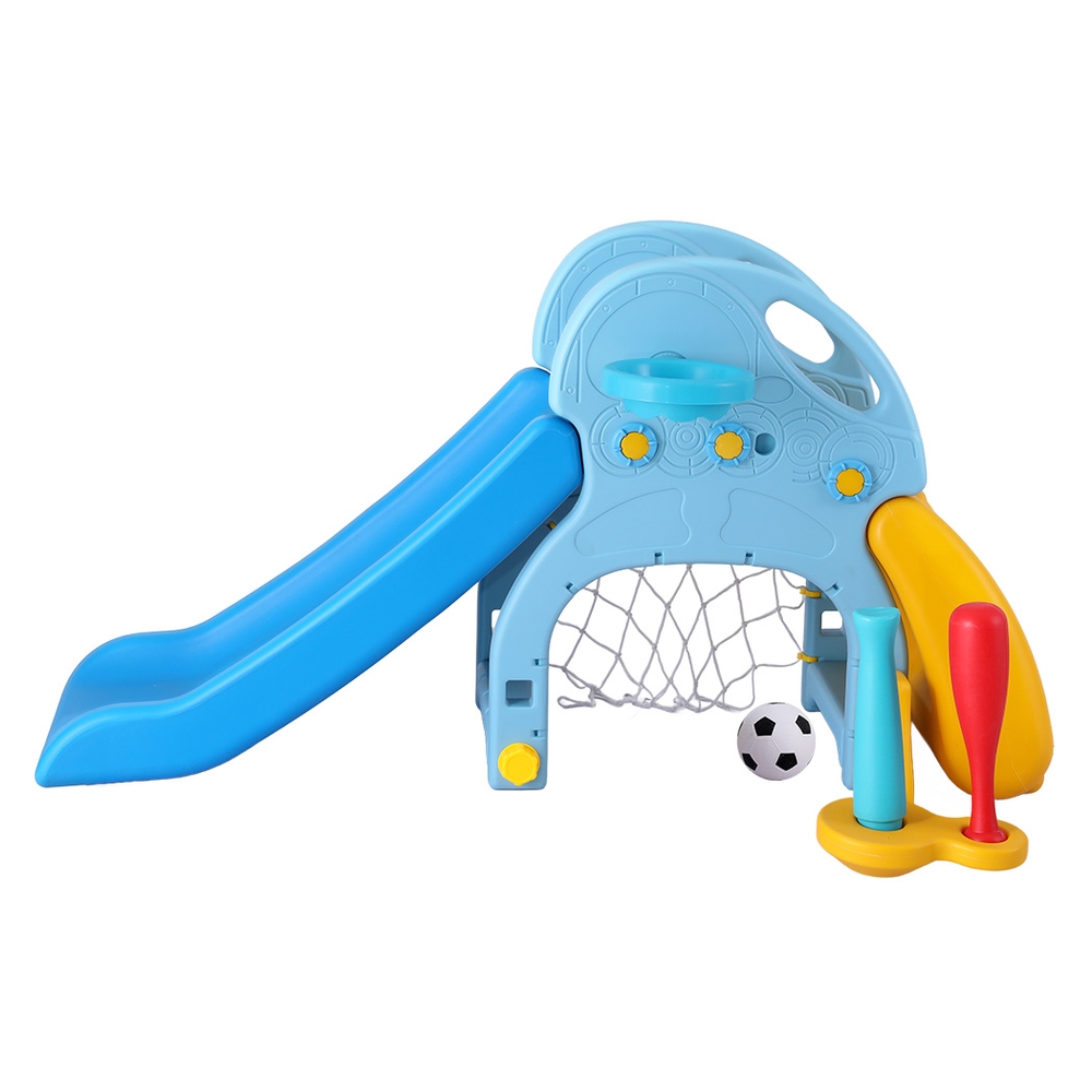 Keezi Kids 5-in-1 Slide Set with Basketball Hoop view 3