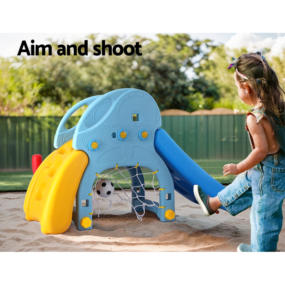 Keezi Kids 5-in-1 Slide Set with Basketball Hoop view 4