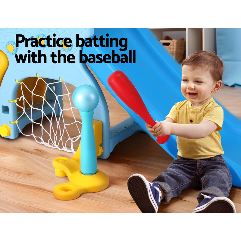 Keezi Kids 5-in-1 Slide Set with Basketball Hoop view 5