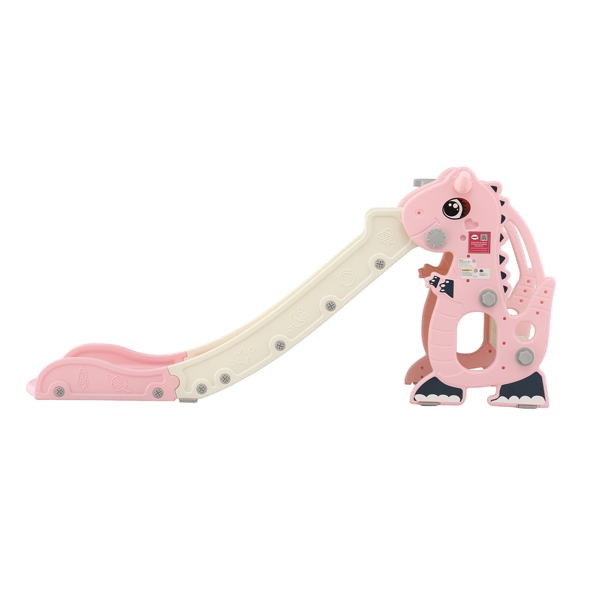 Keezi Kids Pink Dragon Slide Set 125cm with Hoop view 3