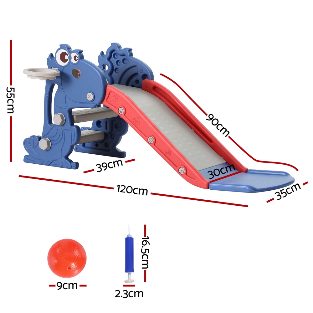 Keezi Kids Blue Dragon Slide Set 90cm with Hoop view 2