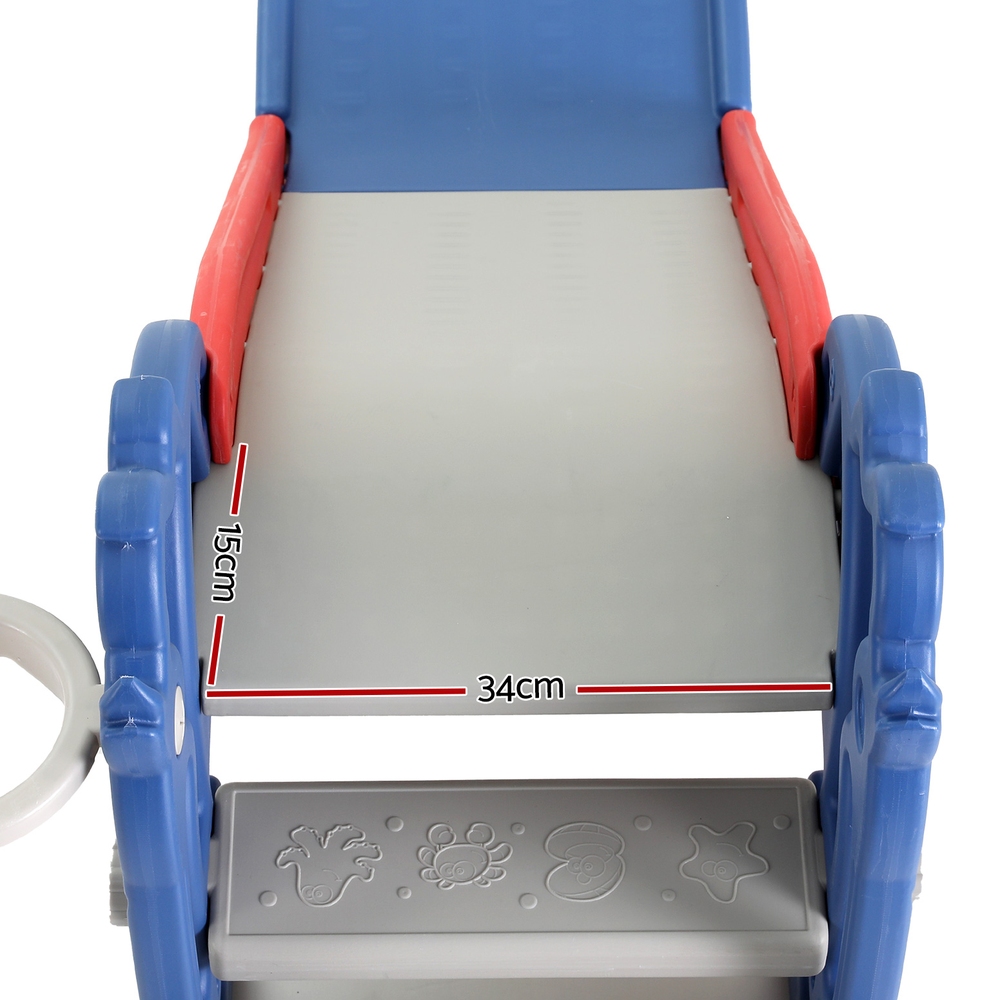 Keezi Kids Blue Dragon Slide Set 90cm with Hoop view 4