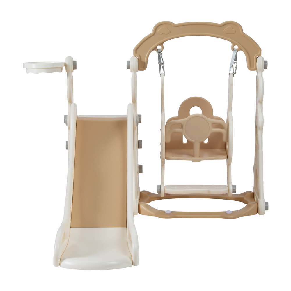 Keezi Kids Beige Slide Swing Set 160cm with Ring Game view 3