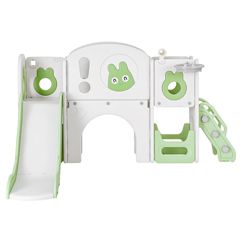 Keezi Kids Green Slide Swing Set with Safety Ladder view 4