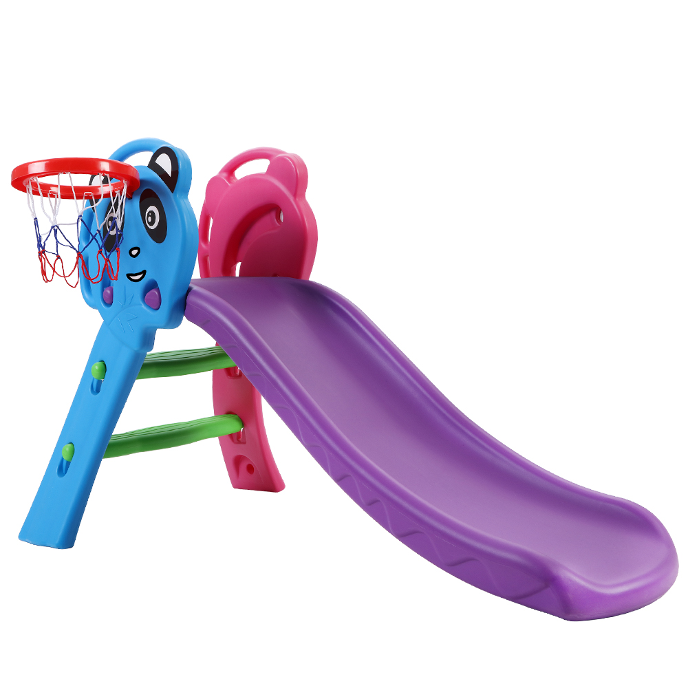 Keezi Kids Indoor Outdoor Slide Set with Basketball Hoop