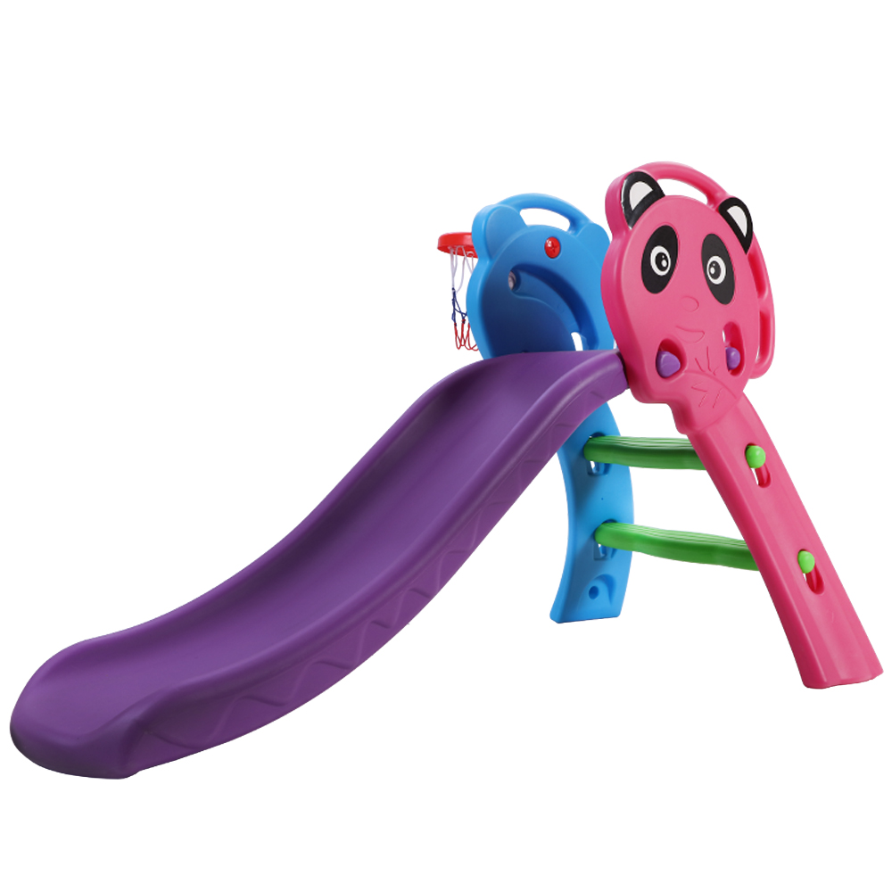 Keezi Kids Indoor Outdoor Slide Set with Basketball Hoop view 3