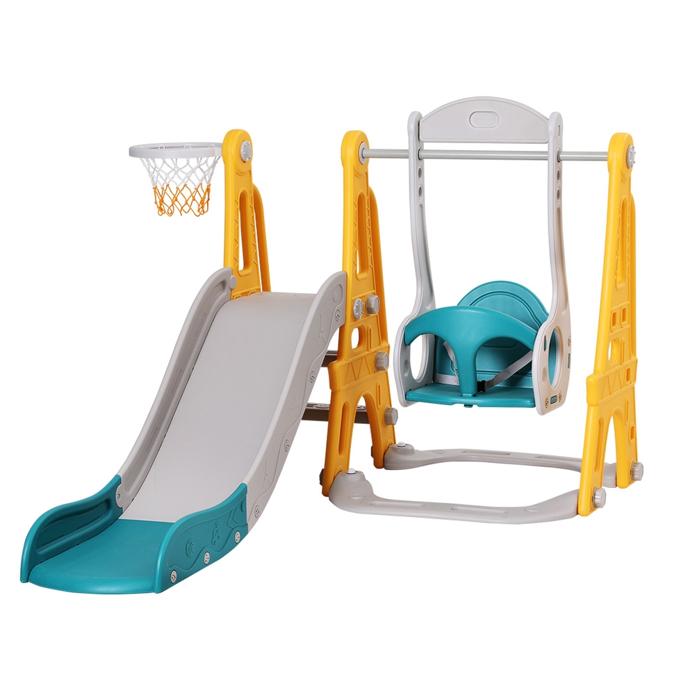 Keezi 3-in-1 Slide Swing Set Adjustable Height 140cm