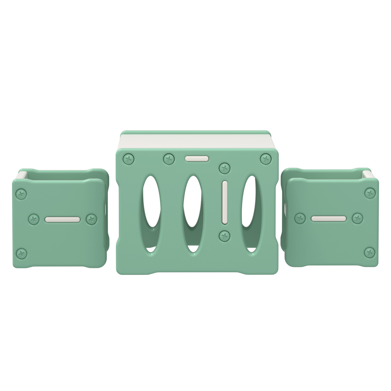 Keezi 3-Piece HDPE Kids Table and Chairs Set, Multi-Purpose view 4
