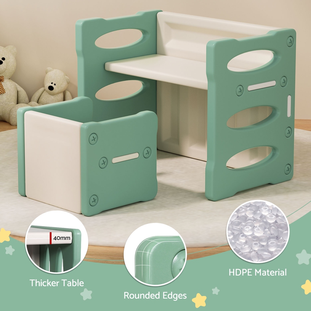 Keezi 3-Piece HDPE Kids Table and Chairs Set, Multi-Purpose view 5