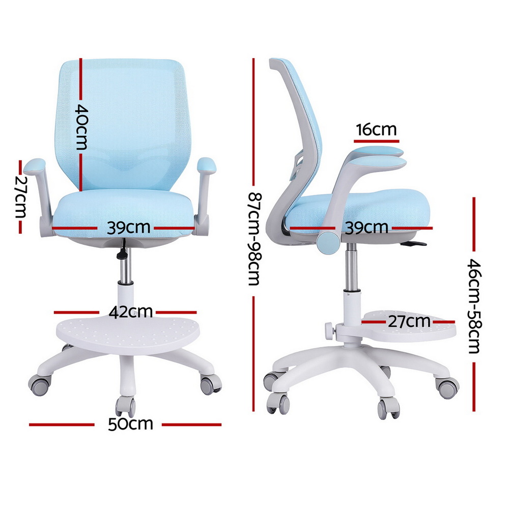 Keezi Kids Ergonomic Study Chair, Adjustable with Wheels view 2
