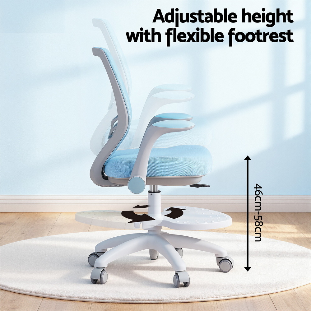 Keezi Kids Ergonomic Study Chair, Adjustable with Wheels view 4
