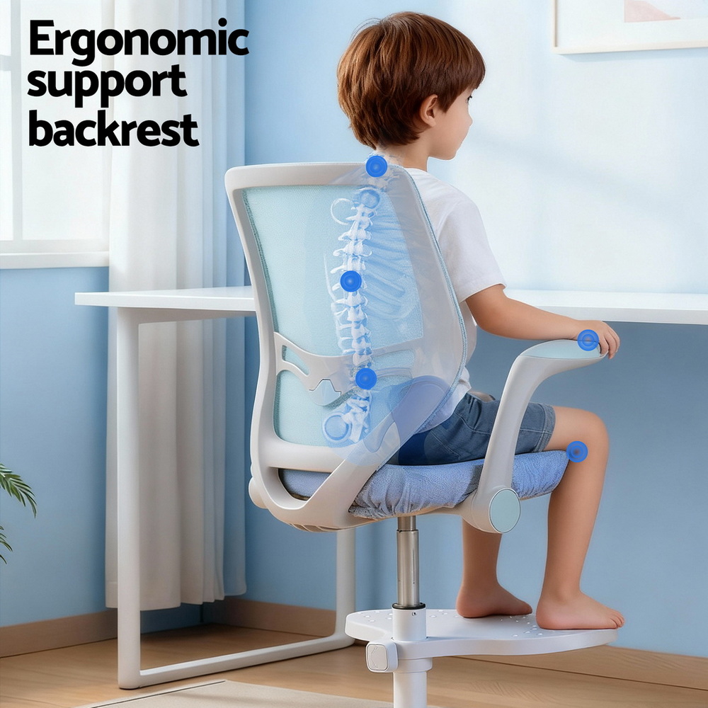 Keezi Kids Ergonomic Study Chair, Adjustable with Wheels view 5