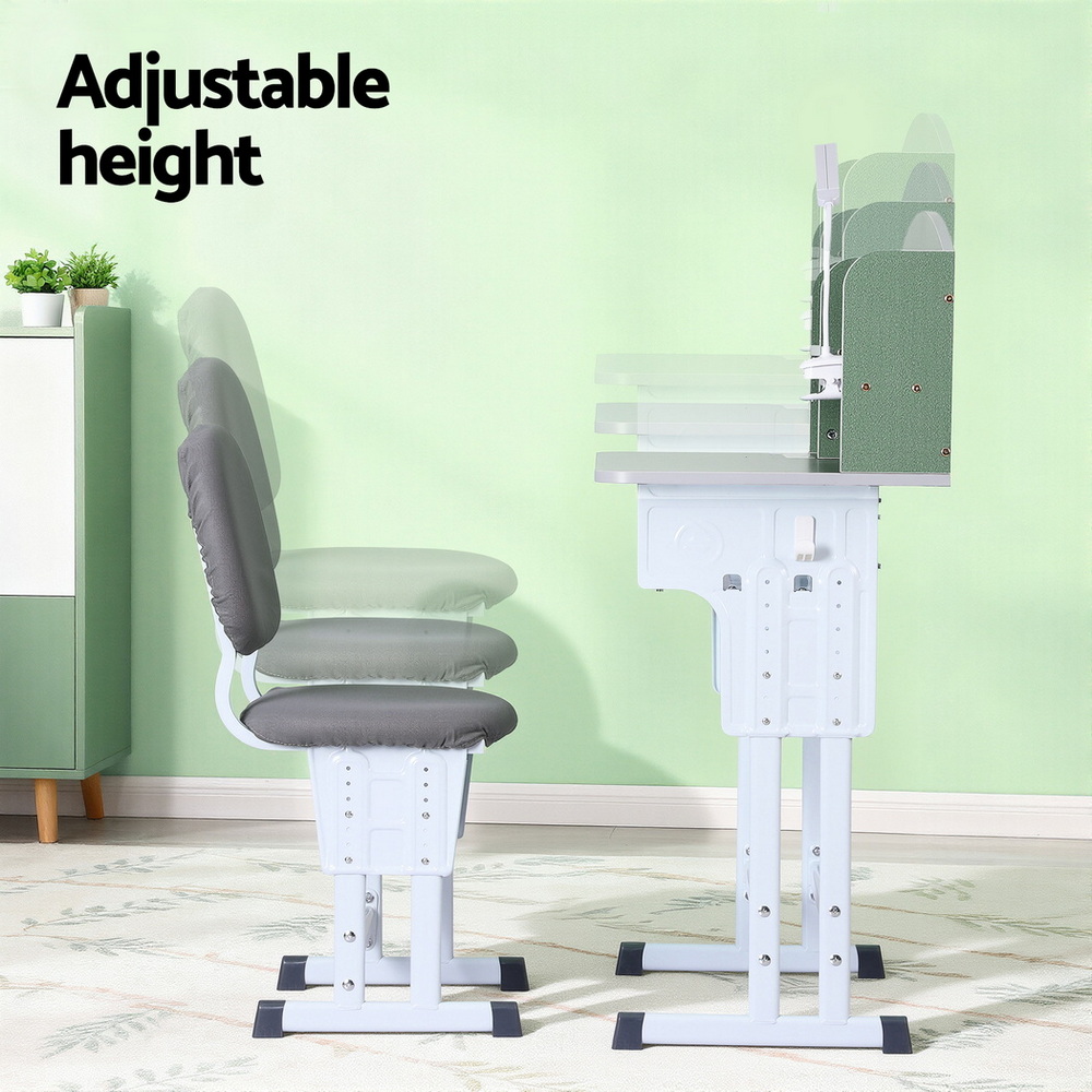 Keezi Study Desk Chair Set with Bookshelf Green view 4