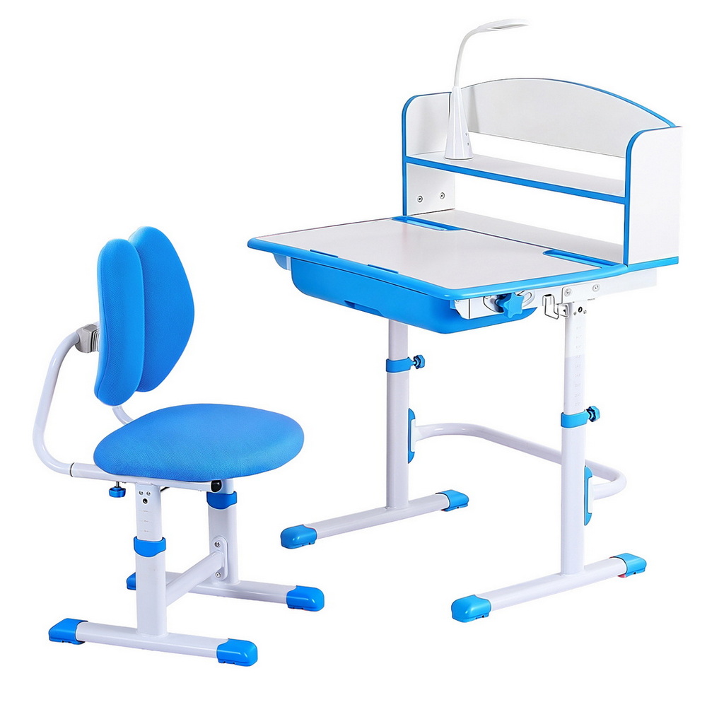 Keezi Adjustable Study Desk Chair Set with LED Lamp