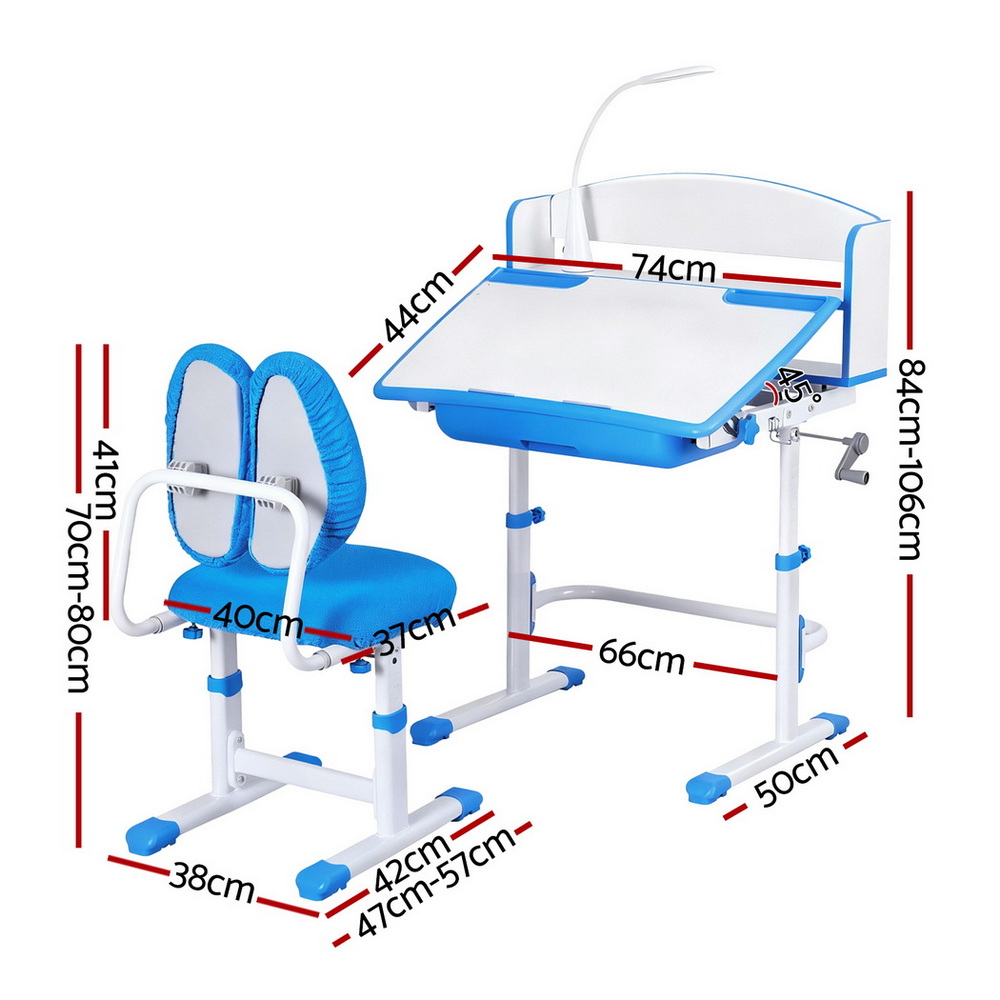 Keezi Adjustable Study Desk Chair Set with LED Lamp view 2
