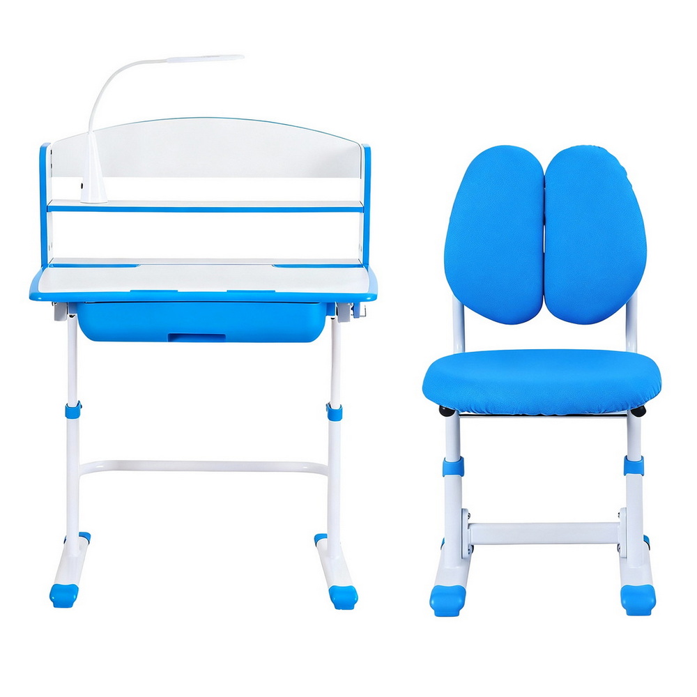 Keezi Adjustable Study Desk Chair Set with LED Lamp view 3