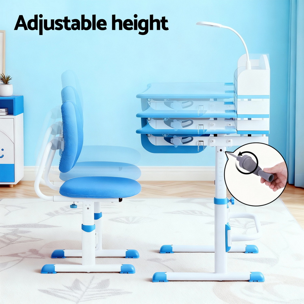 Keezi Adjustable Study Desk Chair Set with LED Lamp view 4