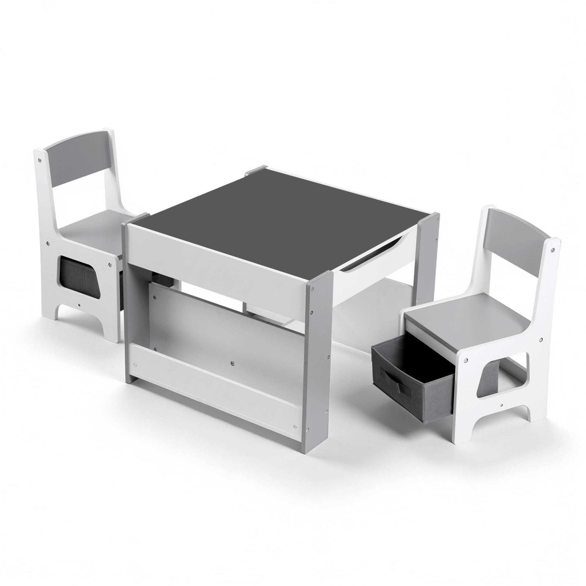Keezi 4-in-1 Activity Table with Bookcase and Blackboard view 3