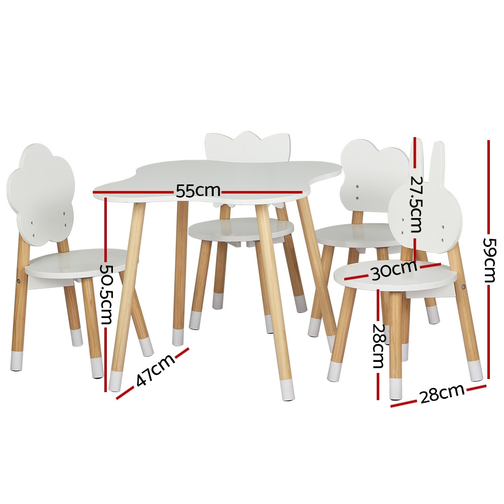 Keezi 5-Piece Kids Table and Chairs Set with Fun Chairs view 2