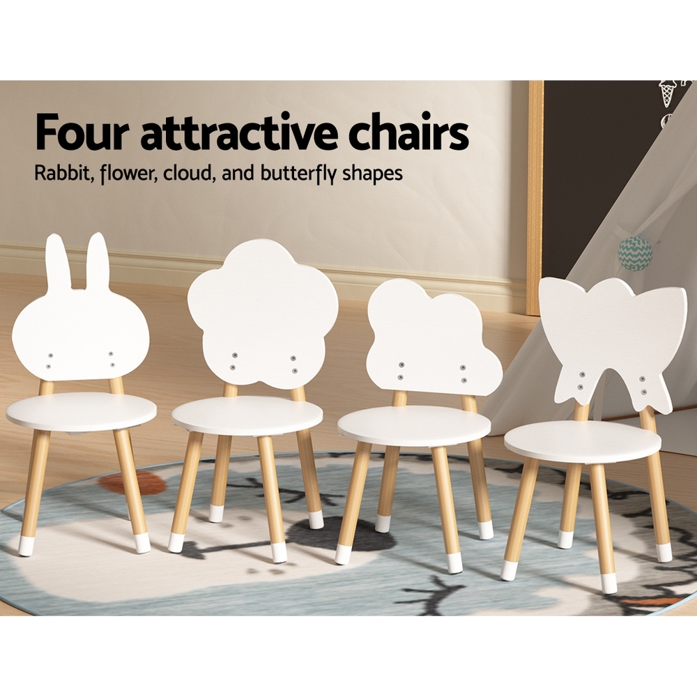 Keezi 5-Piece Kids Table and Chairs Set with Fun Chairs view 5