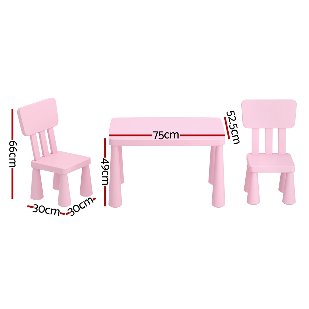Keezi Blue and Pink Kids Table and Chairs Set view 2