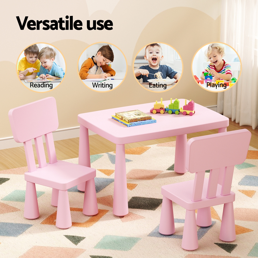Keezi Blue and Pink Kids Table and Chairs Set view 4
