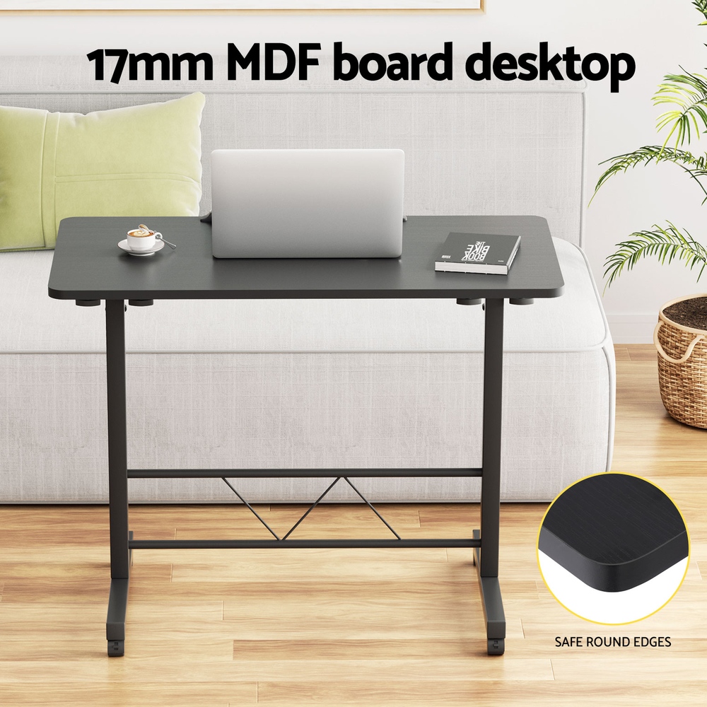 Artiss Laptop Desk Table Height Adjustable Wooden 80cm Black view 5