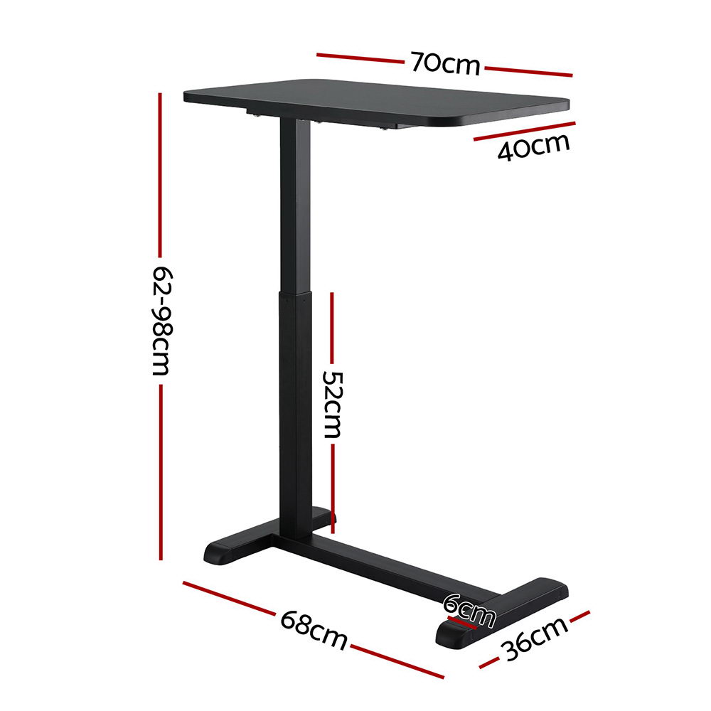 Artiss Laptop Desk Mobile Workstation Adjustable Black 70cm view 2