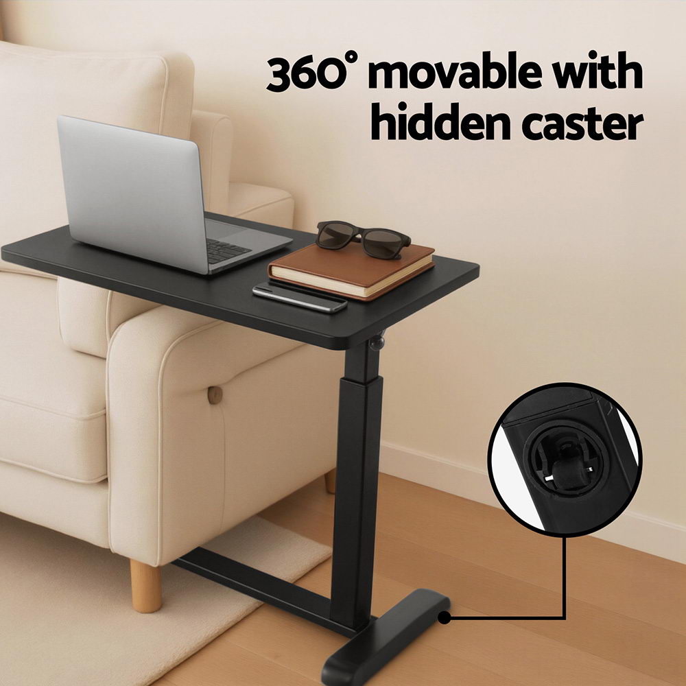 Artiss Laptop Desk Mobile Workstation Adjustable Black 70cm view 4