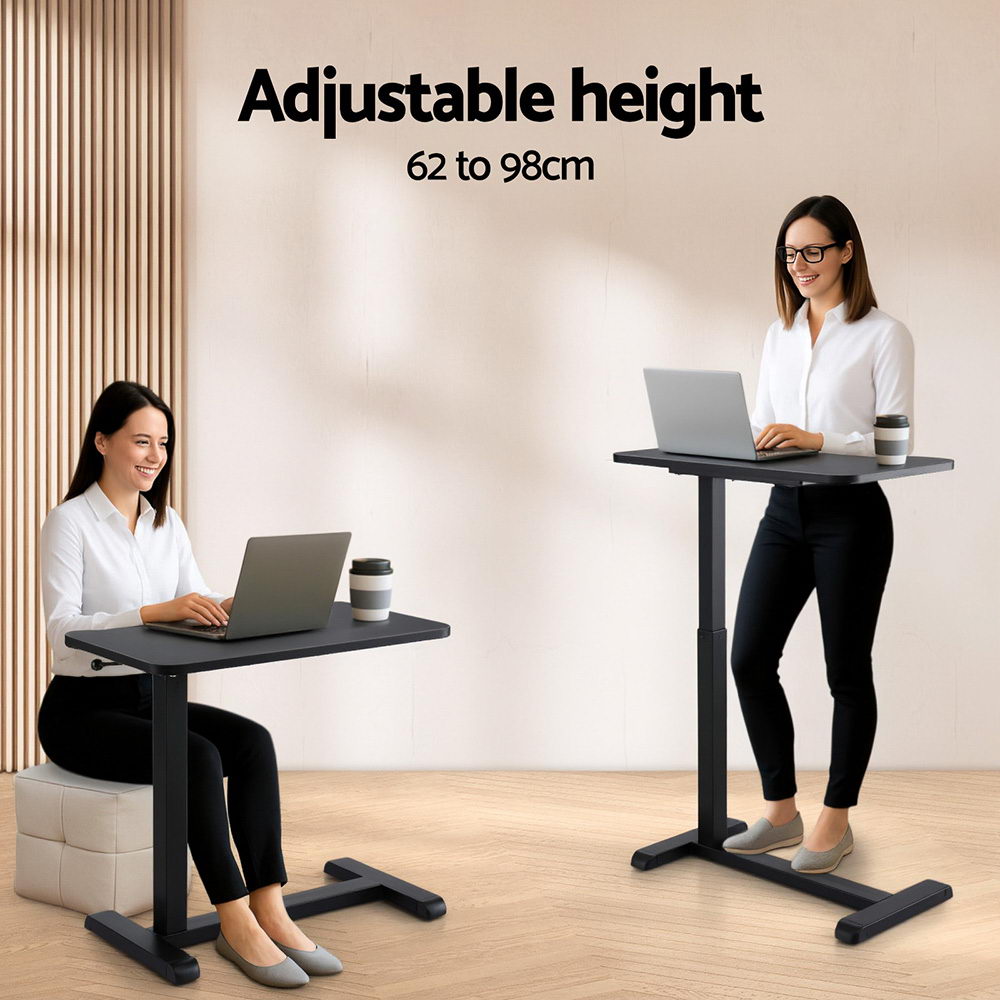 Artiss Laptop Desk Mobile Workstation Adjustable Black 70cm view 5