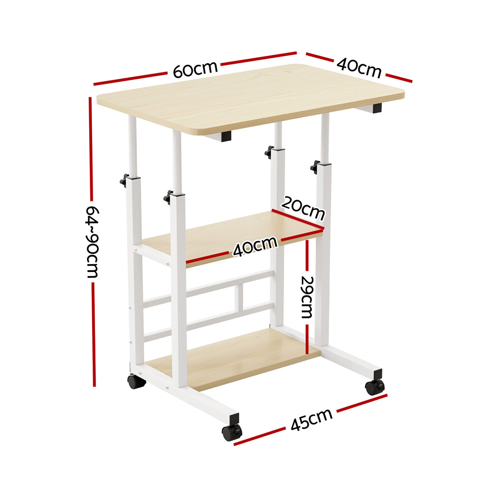 Artiss Laptop Desk Height Adjustable Mobile Workstation 60cm view 2