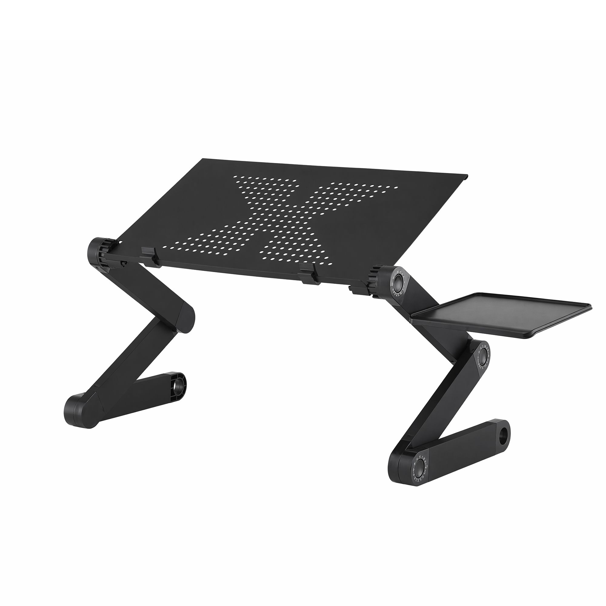 Artiss Laptop Stand Aluminium Computer Riser Foldable Lap Desk Bed Table Black view 2