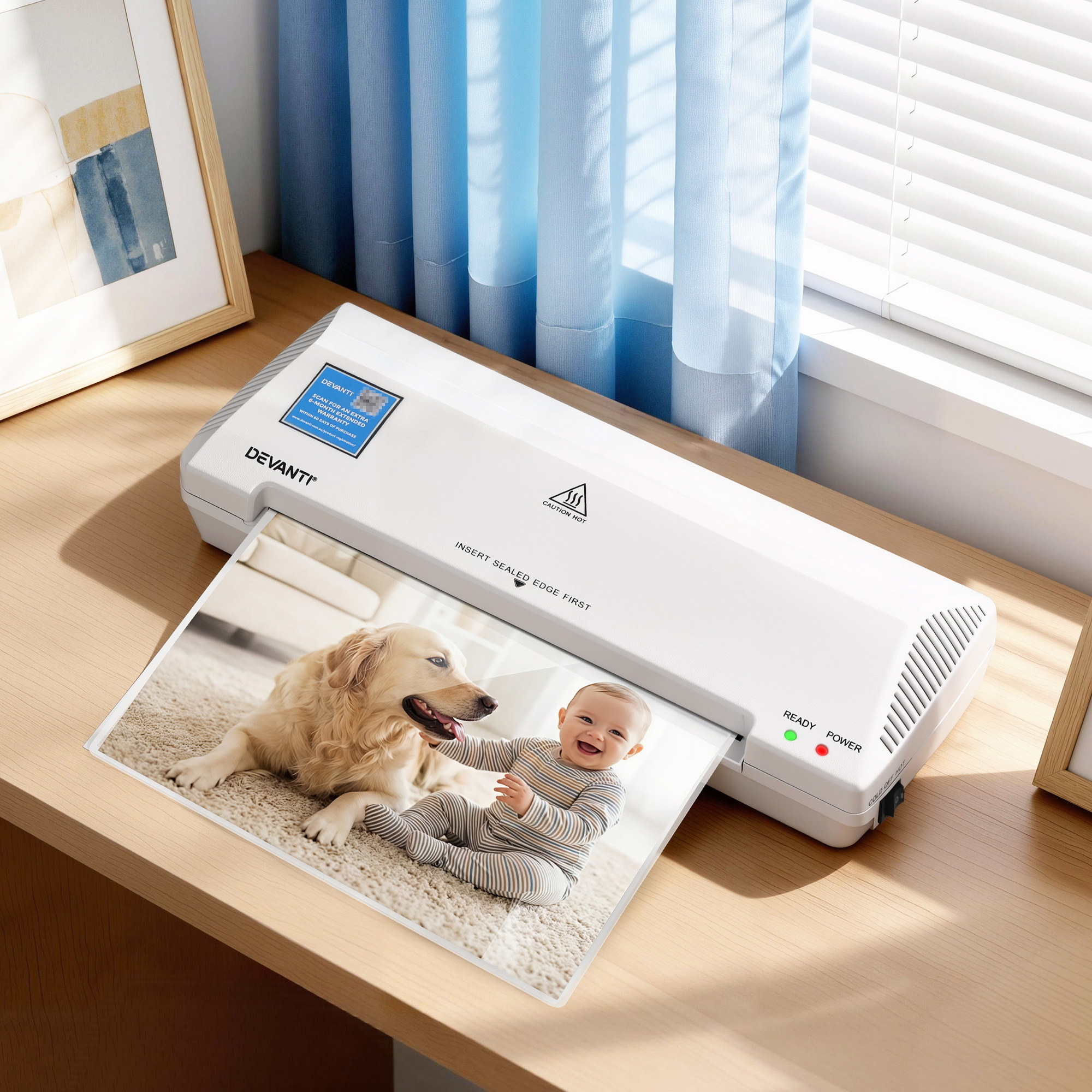 Devanti A4 Laminator Machine Hot and Cold White