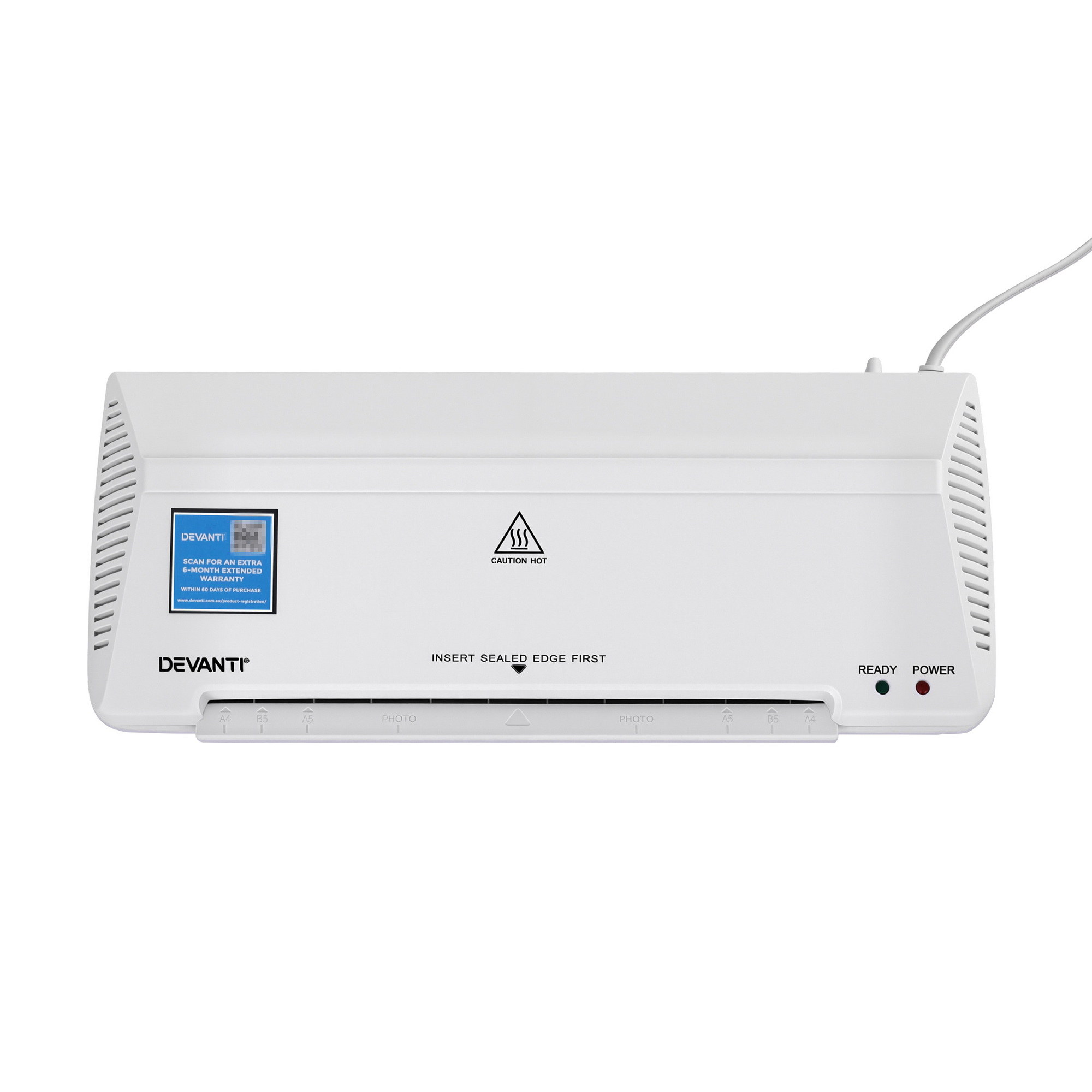 Devanti A4 Laminator Machine Hot and Cold White view 3
