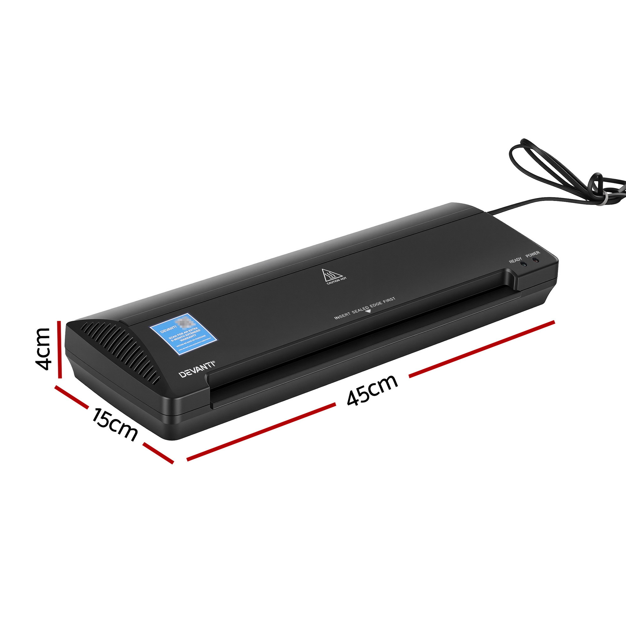 Devanti A3 Laminator Machine Hot and Cold Black view 2