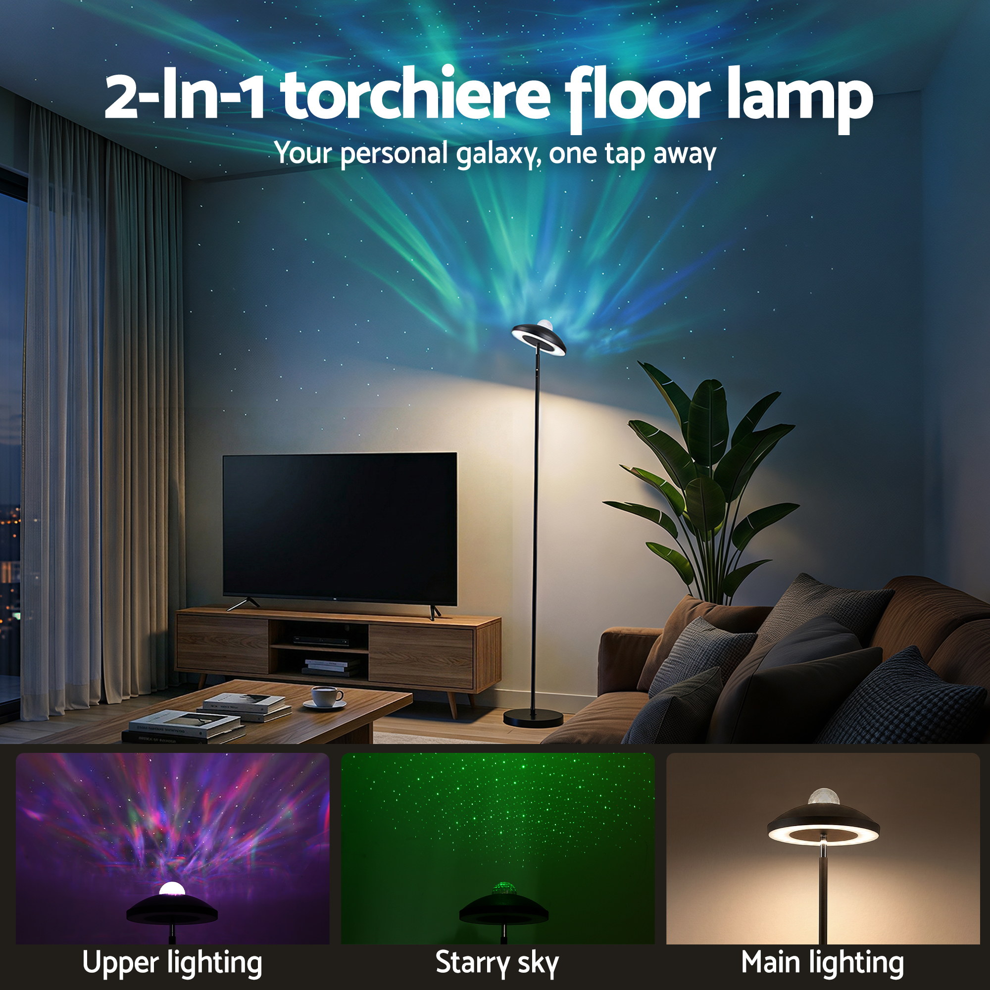 Artiss 2-in-1 LED Floor Lamp with Galaxy Projector view 4