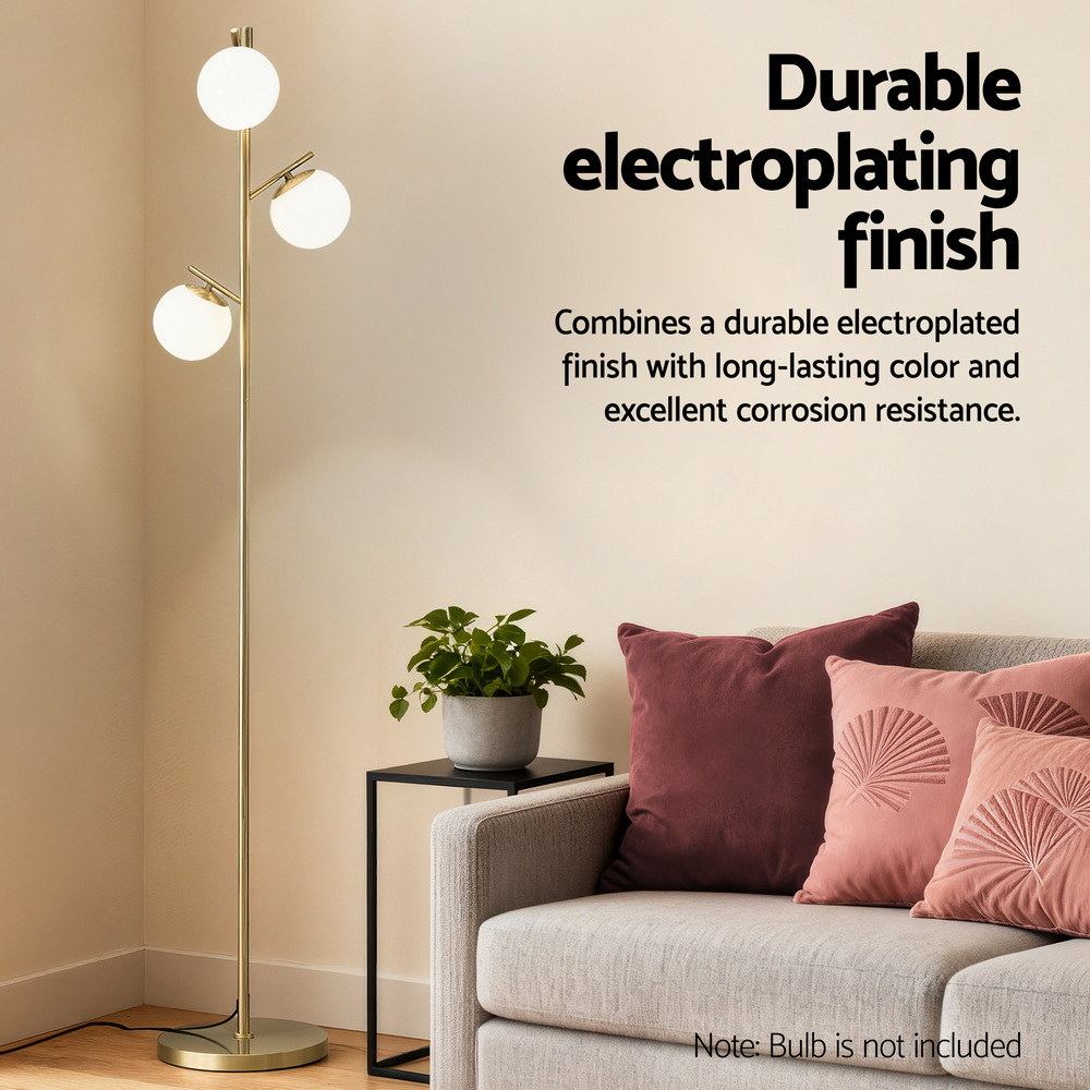 Artiss 3-Light Tree Floor Lamp 165cm Glass Shades view 2