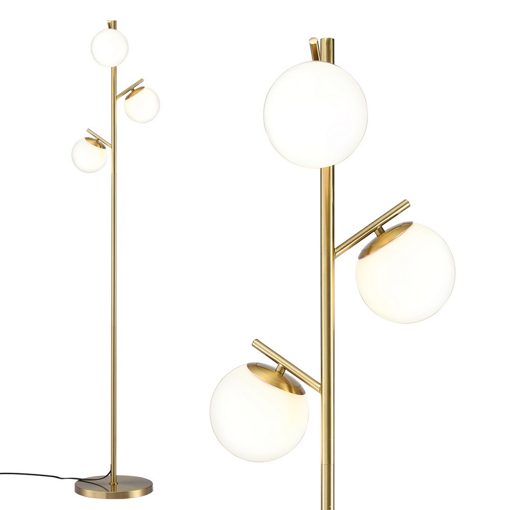Artiss 3-Light Tree Floor Lamp 165cm Glass Shades view 5