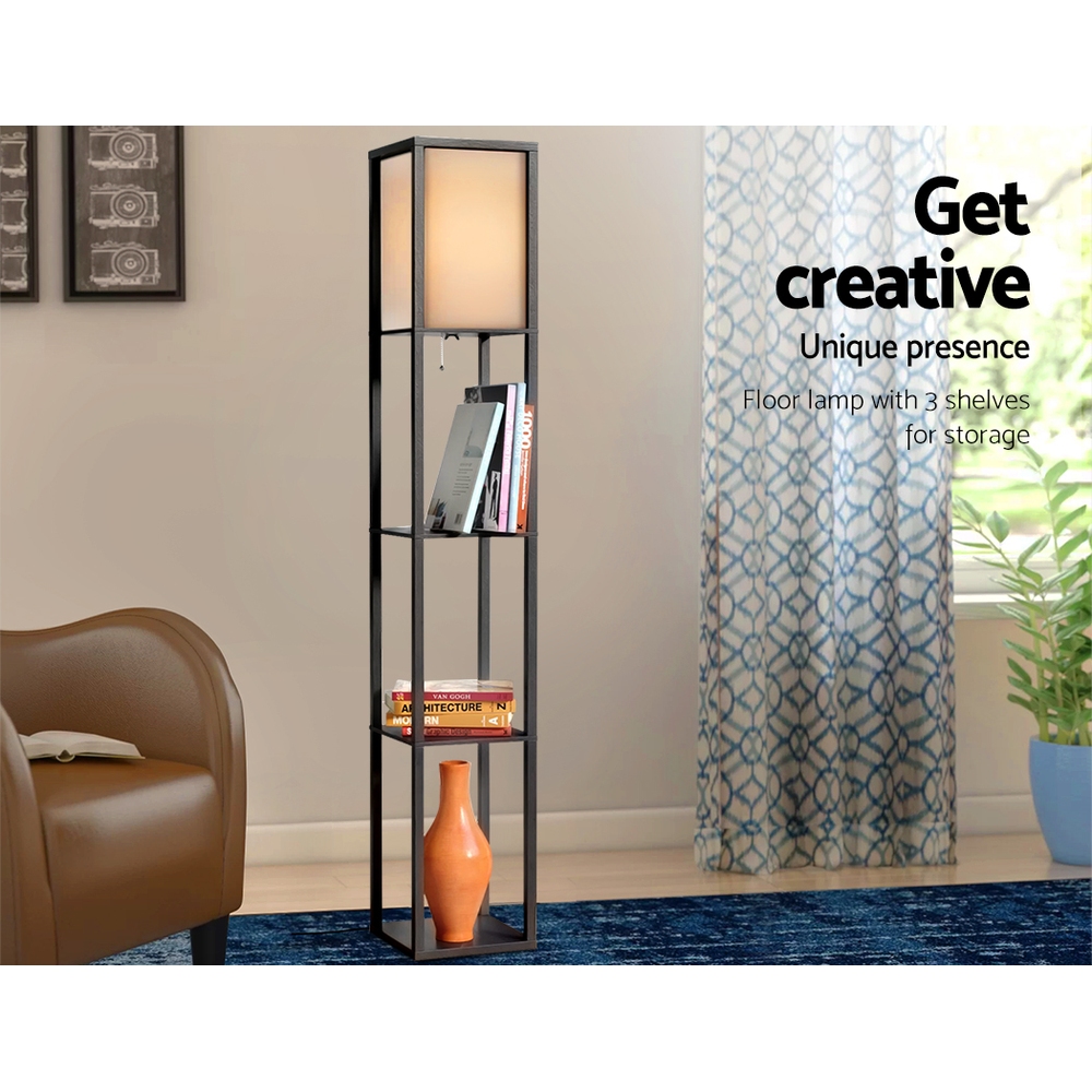 Artiss Vintage 3 Tier Shelf Floor Lamp LED in 2 Colours view 4