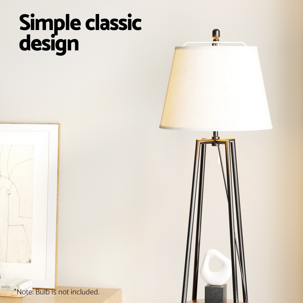 Artiss Floor Lamp 2 Tier Shelf Storage LED Upright view 5