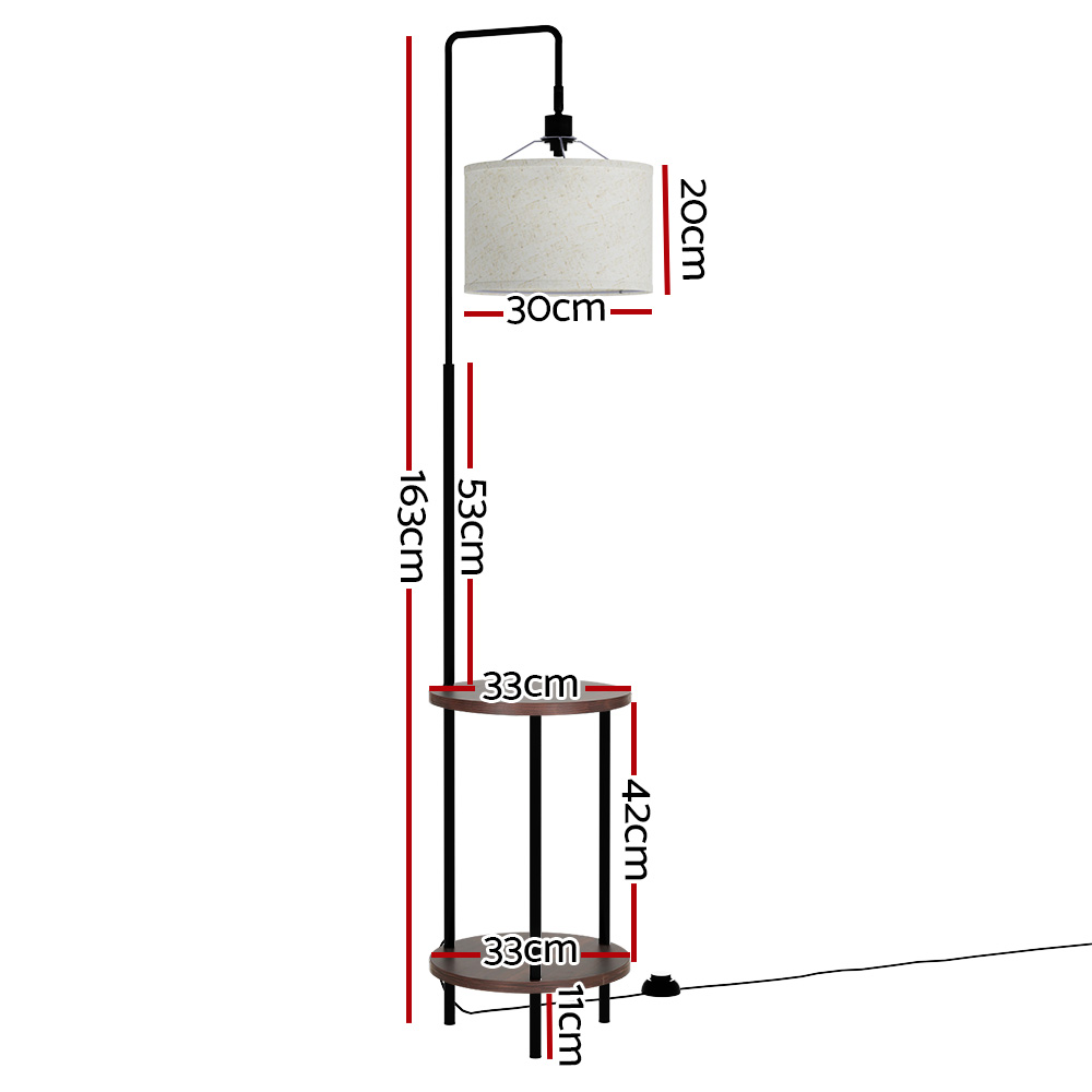 Artiss Floor Lamp 2 Tier Shelf Storage LED Adjustable Head view 2