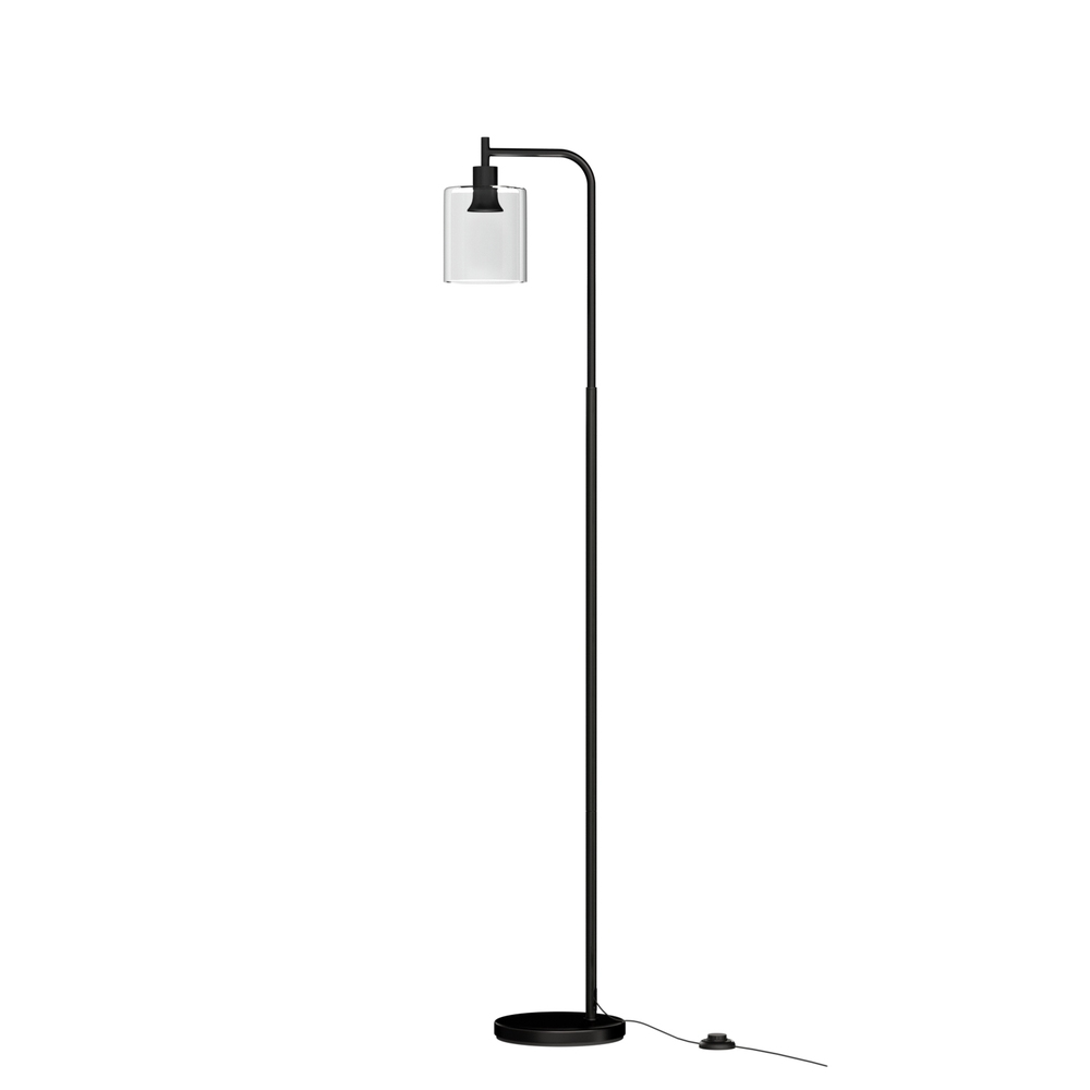 Artiss Modern Floor Lamp Glass Shade Black