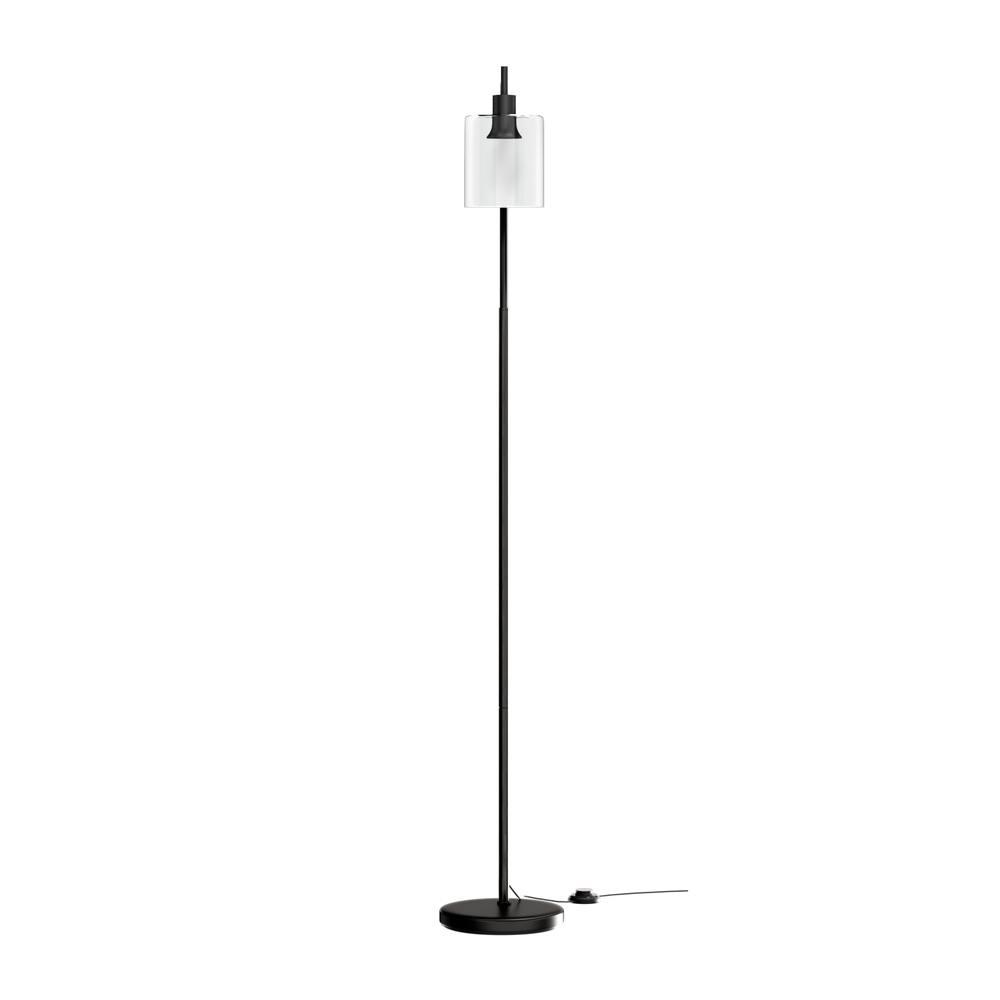 Artiss Modern Floor Lamp Glass Shade Black view 3
