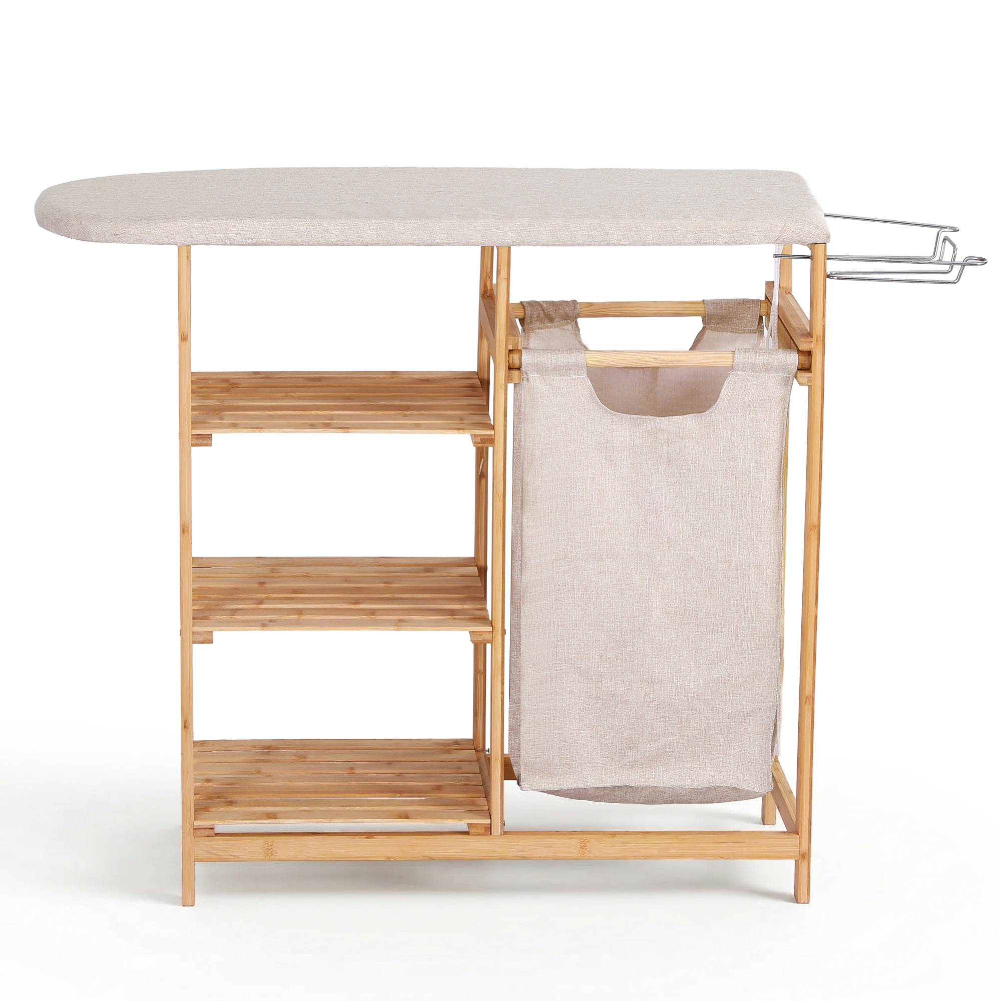Artiss Bamboo Laundry Basket Hamper with Ironing Board view 4