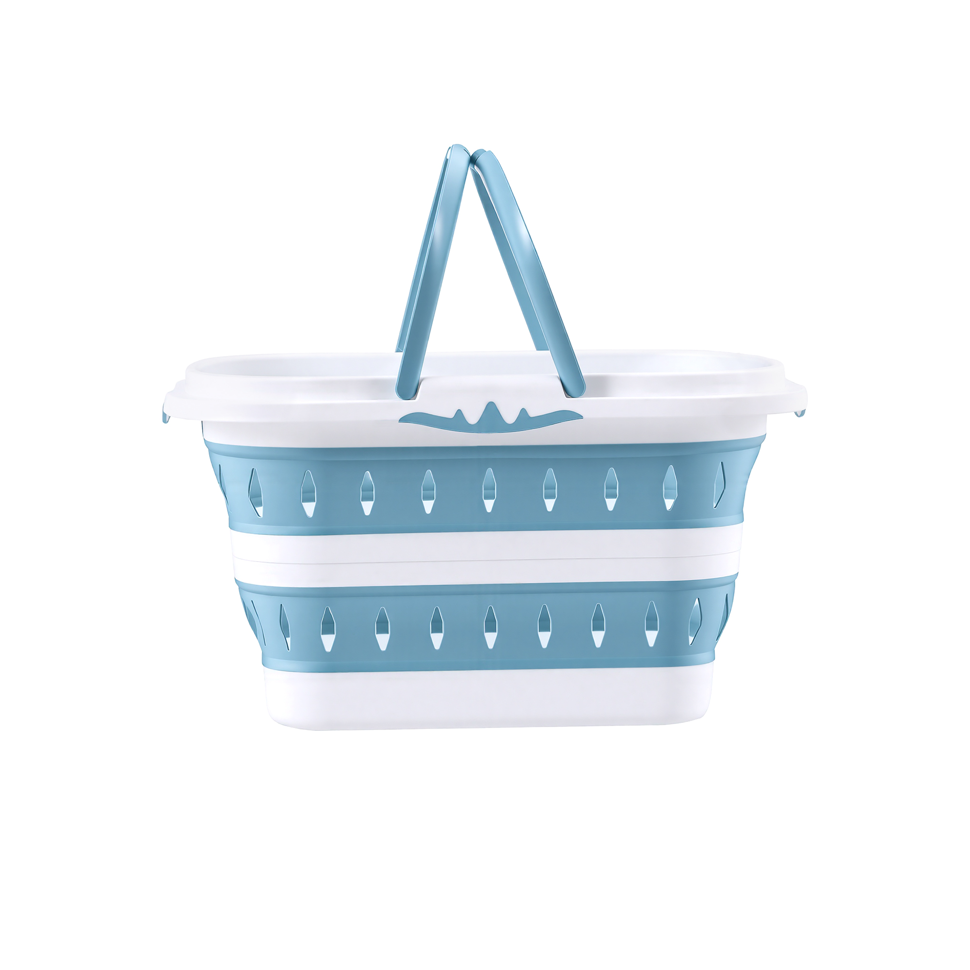 Artiss Laundry Basket Hamper Large Foldable Storage Blue view 3