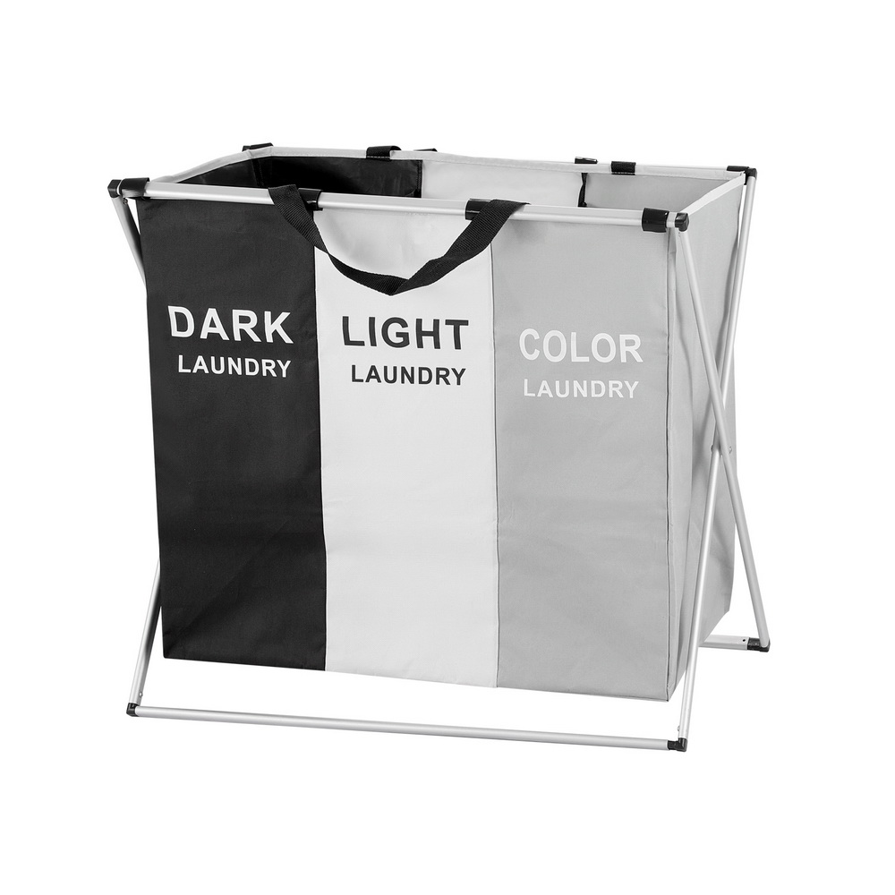 Artiss Foldable Laundry Basket Hamper with 3 Sections view 3